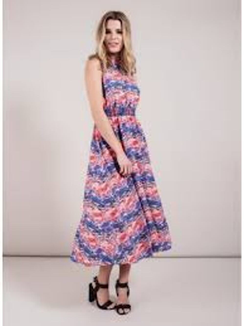 Darling London Elettra Brus Stroke Smocked Maxi Dress US 8 UK 12 🎨 | July 4th